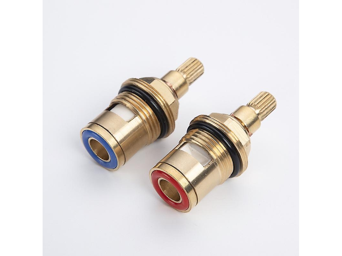 Cartucho De Grifo De Latón Con Disco Cerámico Para Agua Caliente Y Fría Reemplazo Baño Cocina 2pcs G1/2