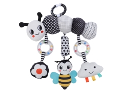 Peluche Colgante Con Forma De Animal Para La Cama Con Cascabeles, Blanco Y Negro.
