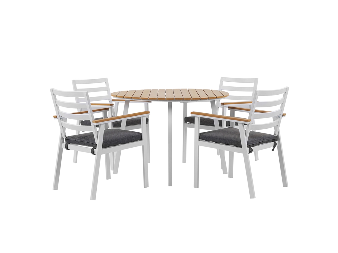 Conjunto de jardín 4 plazas de metal blanco/gris oscuro BELIANI Cavoli