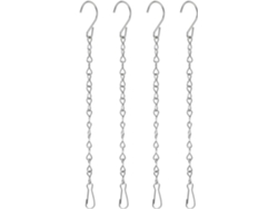 Cadena Metálica Para Colgar Plantas, 4 Piezas Con Ganchos En Forma De S, 24 Cm, Acero Inoxidable, Color Plata, Para