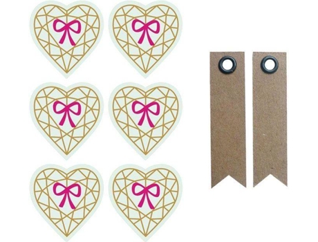 Pegatinas + Etiquetas YOUDOIT Corazón Diamante Fondo Verde