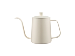 Cafetera de cuello de cisne Eifson Premium para estufa, 21 oz (Blanco roto)