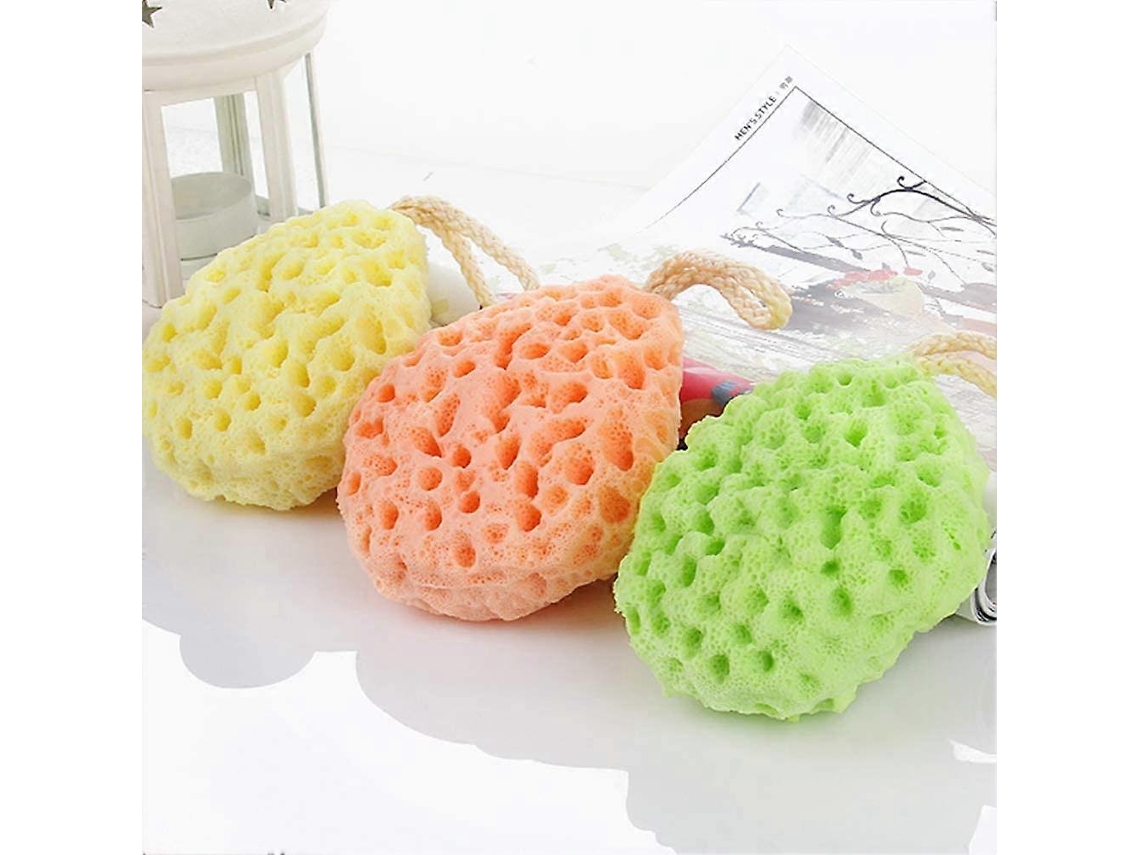 Rebe-esponja De Baño 3 Paquetes Fibra Natural Suave Higiene Diaria Baño Amenidades 9.5x8.5x4.5cm Textura Hexagonal