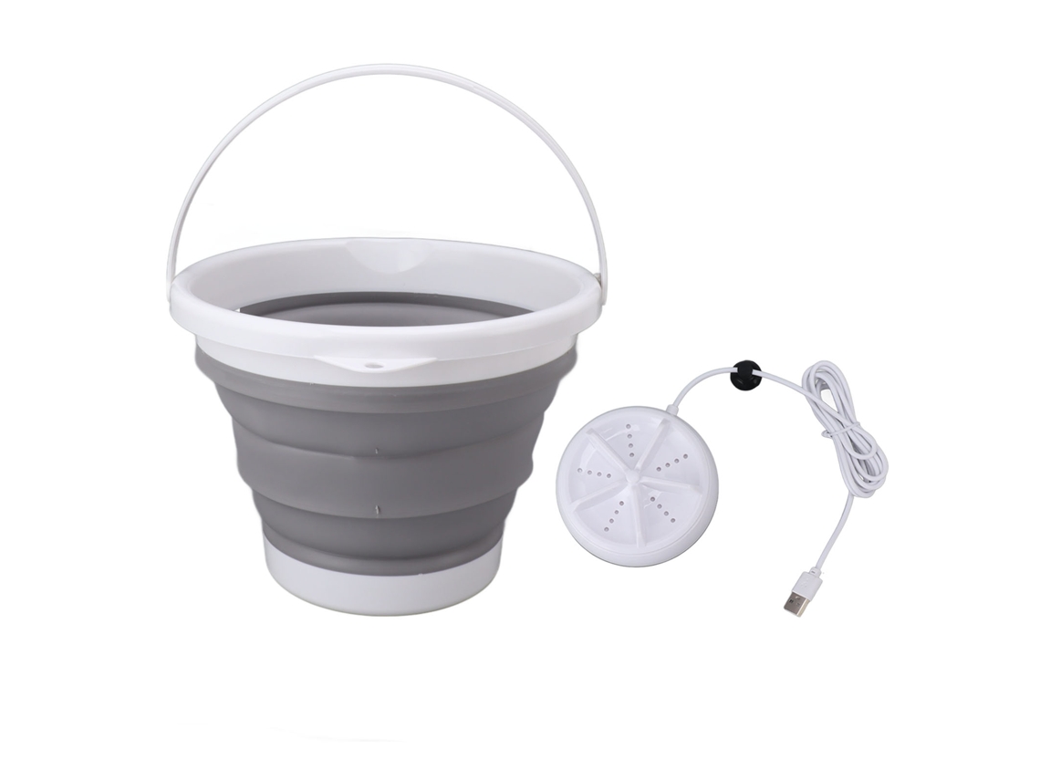 Minilavadora Plegable Portátil De 10 Litros Para Ropa Interior, Calcetines, Viajes, Dormitorio, 5 V, Gris