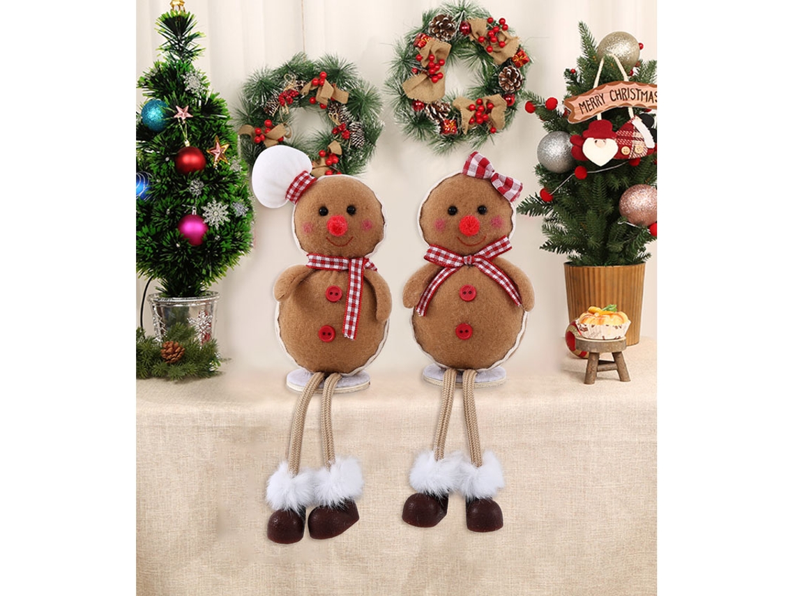 Juego de decoraciones surtidas de galletas de jengibre sentadas, 17 cm