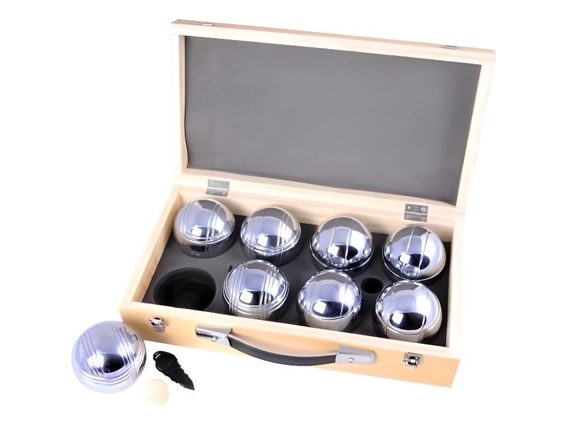 Juego de petanca de lujo con 8 bolas y caja de madera de 720 g. Engelhart