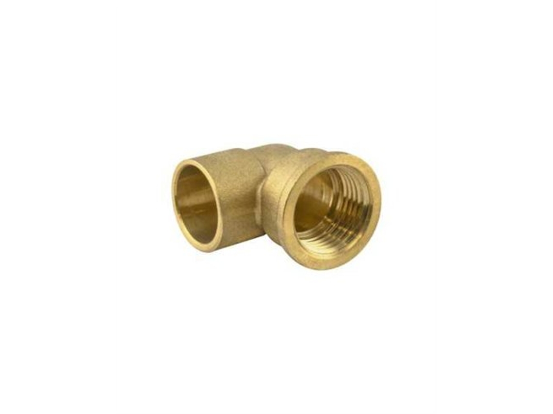 Codo hembra de latón para soldar, rosca 15 mm 3/4, Gibalto