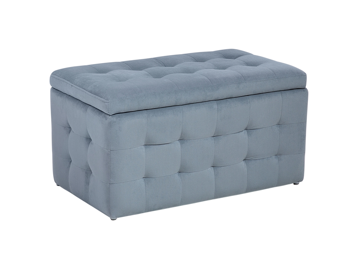 Otomana BELIANI Michigan de Terciopelo Gris 72x42x40