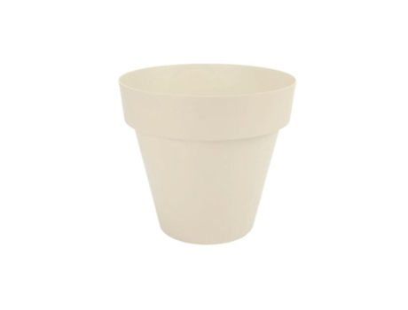 PLASTIKEN TES - Maceta Redonda Clásica Diámetro 22 cm Capacidad 45L Ecru