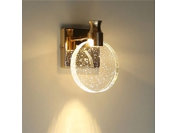 Aplique De Pared Led Moderno Y Creativo Con Cristal – Cúpula Redonda De Cristal Con Efecto Burbuja – 3 Modos De Iluminación (ø16 Cm)