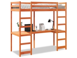 Maison Exclusive - Cama Alta Sin Colchón Madera Maciza Pino Marrón Cera 75x190 Cm
