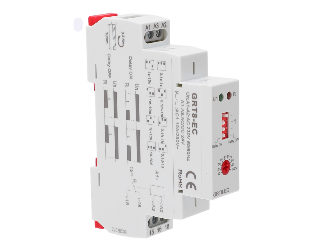 Relé Temporizador Multifuncional De Doble Función Con Indicador Led, Interruptor Ac230v O Dc24v.