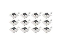 Lámpara Luminaria de Exterior Solar LED 12 Piezas Blanco Cuadrado 12 cm