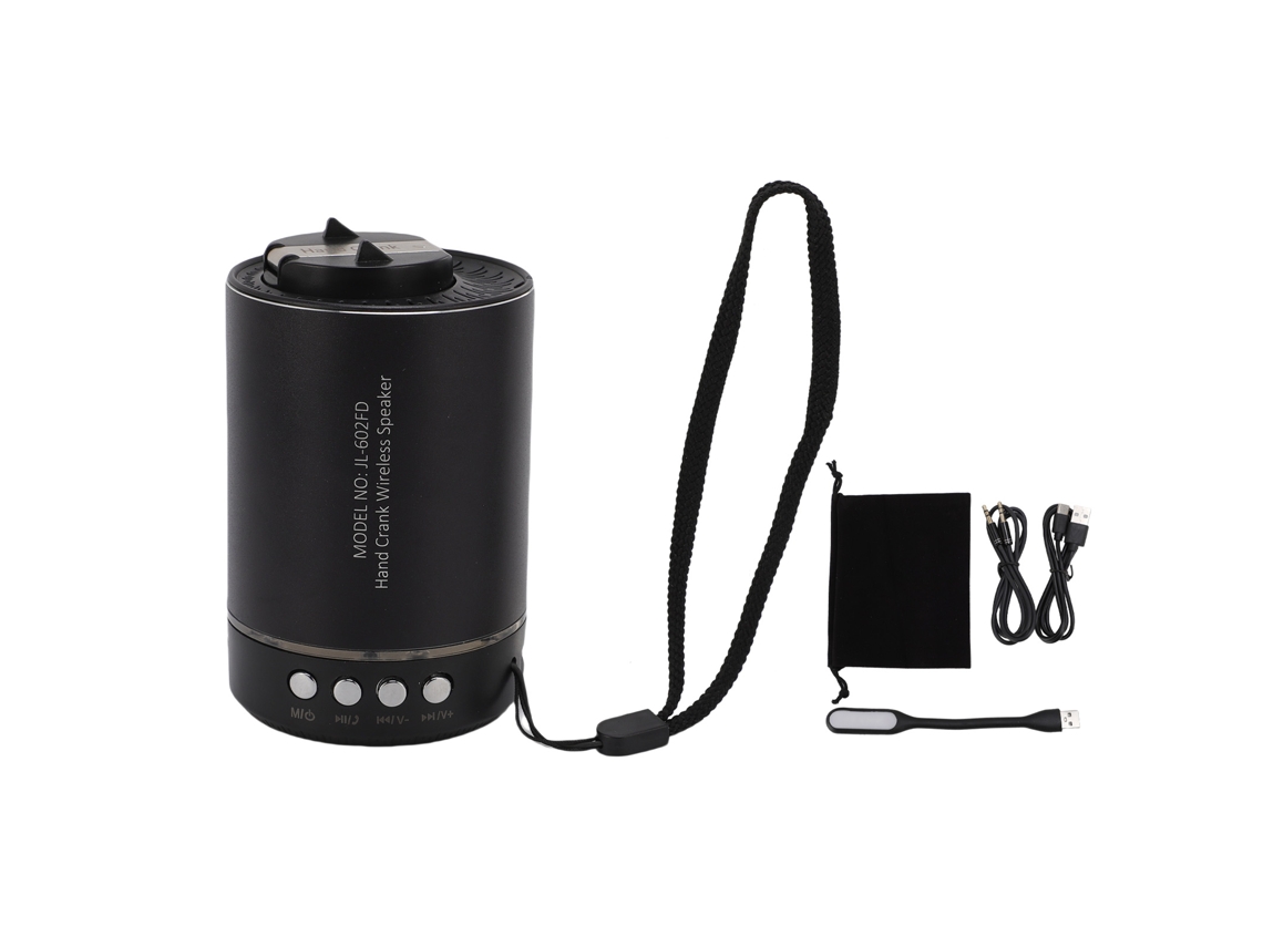 Altavoz Bluetooth Con Generación De Energía Manual, Carga Inalámbrica Portátil Y Radio Fm