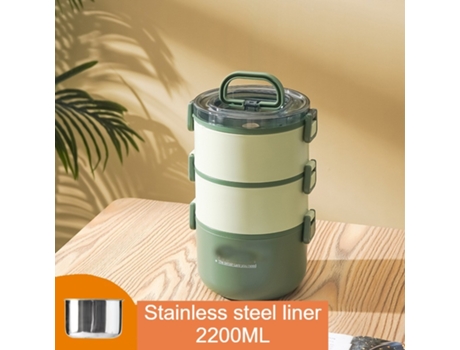 Fiambrera Bento a Prueba de Fugas para Adultos-Verde Oculto EVELTEK ThreexstainlessxB
