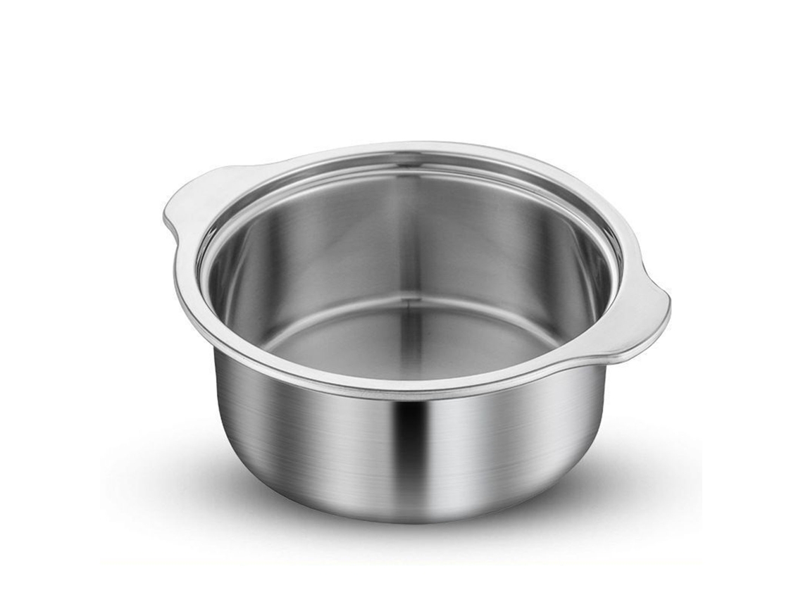 Olla Para Fondue De Acero Inoxidable Con Mango Antiquemaduras Para Cocinas De Gas, 30 Cm, Distribución Uniforme Del Calor.