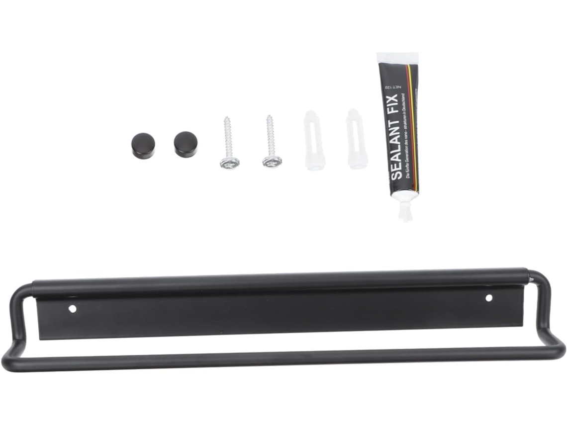 Juego de 1 toallero de acero inoxidable, sencillo soporte de pared, sin clavos Gokoco