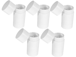 Juego De 5 Frascos Redondos De Plástico Blanco, Recargables Y Portátiles Para Perfume Con Aplicador Roll-on.