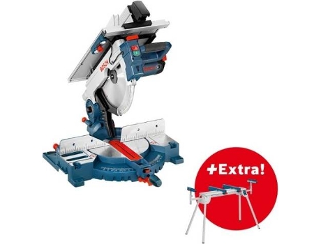 Sierra de Inglete BOSCH con Mesa Superior Gtm 12 Jl + Mesa de Trabajo Gta 2600 en Caja de Cartón