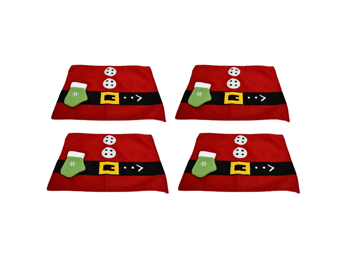 4 Manteles Individuales Decorativos Navideños Para Fiestas Y Cenas, Resistentes Al Calor.