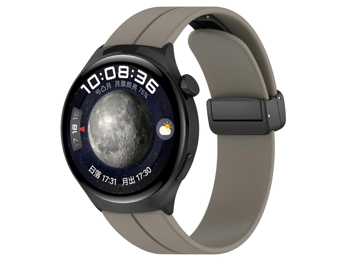 Pulsera plegable de silicona negra con cierre a presión ranurado, 18 mm