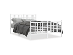 Maison Exclusive - Estructura Cama Sin Colchón Con Estribo Metal Blanco 120x200 Cm