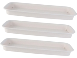 Juego De 3 Bandejas De Plástico Blanco Para Macetas