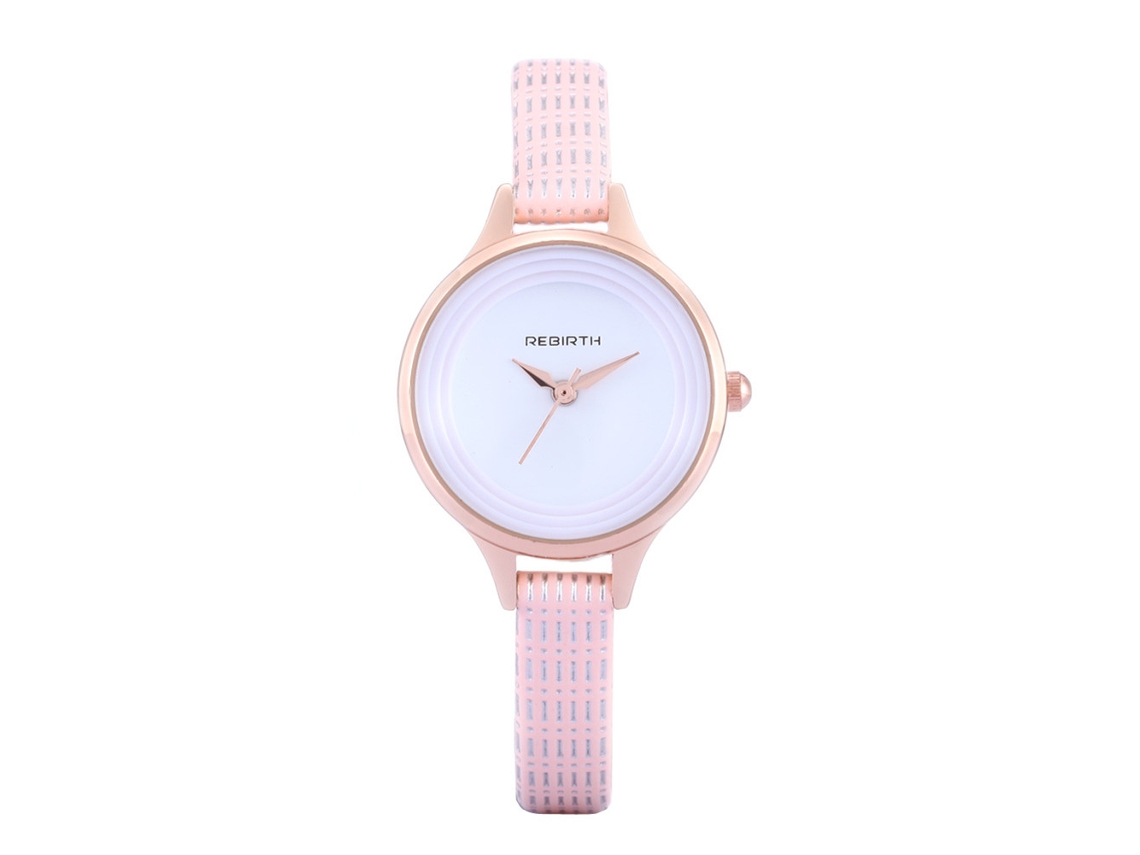 Reloj De Pulsera Para Mujer Re012, Caja Delgada De Aleación, Analógico, Cuarzo, Oro Rosa.