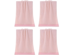 Conjunto de Toallas de Manos NEVEANCE Secamanos Absorbente Baño Manos Rostro Gimnasio Algodón Rosa - 4pcs (33x73cm)