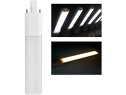 Lámpara fluorescente compacta Omni de 6 W, 2 pines, base horizontal G23, 6000 K, LED de alta eficiencia, ahorro de energía, fácil instalación (blanca).