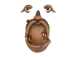 Comedero Decorativo De Resina Para Pájaros Con Cara De Anciano Para Jardín Exterior.