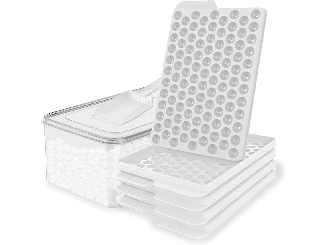 Mini Moldes Para Cubitos De Hielo: Cubitos De Hielo Pequeños De 1,4 Cm, Ideales Para Preparar Café Helado Y Cócteles (paquete De 4). Panoona