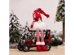 Adornos navideños de gnomos, decoración de mesa con adorno de árbol iluminado (rojo, pierna larga)