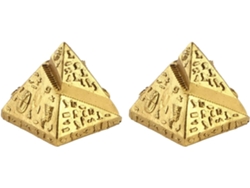 Modelo de pirámide de resina dorada, 2 piezas, delicada decoración para oficina, accesorios para fotos de contemplación GOKOCO