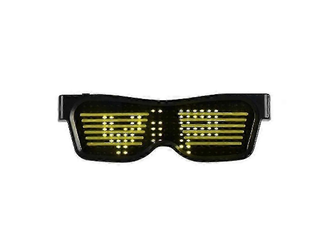Gafas LED inteligentes con Bluetooth, control por aplicación, carga USB, múltiples idiomas y luces intermitentes para fiestas (a5).