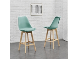 Conjunto de Cadeiras de Jantar [EN.CASA] Lublin Verde menta (Couro sintético, Faia - 105 x 48 x 58 cm)
