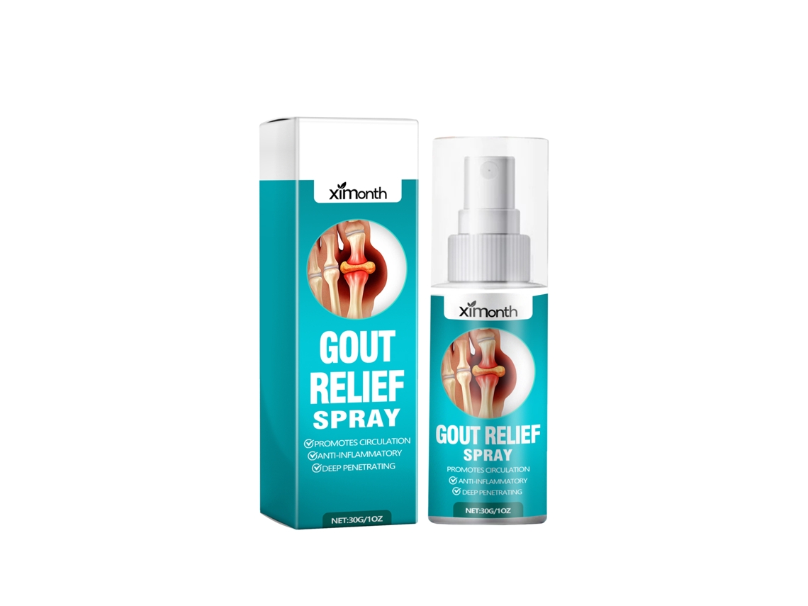 Spray para el alivio de la gota. Alivio natural del dolor articular con extractos de árnica, jengibre y menta para la salud muscular y ósea.
