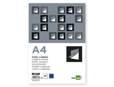 Liderpapel Papel Carbón con Color Intenso A4 - Azul, 10 Hojas