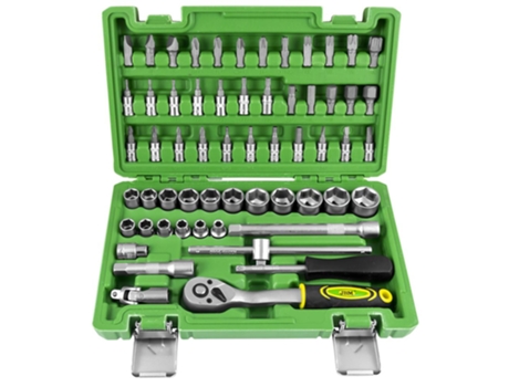 Caja de Herramientas 3/8 de 59 Piezas con Llaves de Vaso Hexagonales