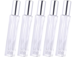 Juego De 5 Botellas De Vidrio Vacías Y Recargables Con Pulverizador Para Dispensadores De Maquillaje.