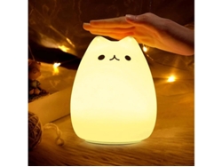 Luz de noche para niños, diseño de gato, con pilas, 7 colores, para mesa, dormitorio, decoración, Bestvite