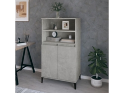 Aparador Alto Madera Contrachapada Gris Hormigón 60x36x110 Cm