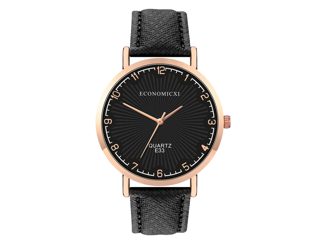 Reloj De Pulsera De Cuarzo Con Correa De Pu Y Esfera Redonda Para Hombre Y Mujer.