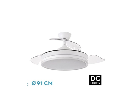 Ventilador DC Bayomo Blanco 72W 3 Aspas Desplegables FABRILAMP