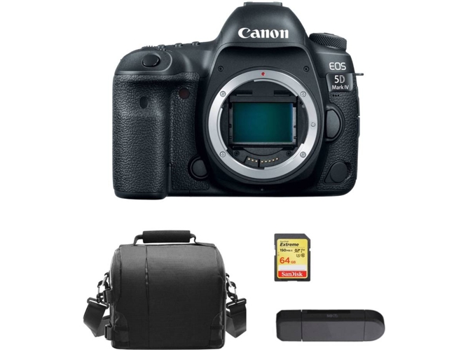 Kit Cámara Réflex CANON 5D IV + 64GB SD + Bolsa + Lector Tarjetas