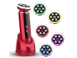 Masajeador facial LED 5 en 1, instrumento de belleza, fototerapia, máquina de estiramiento de la piel, rojo Yemaesre