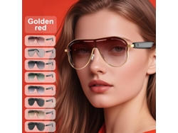 Gafas De Sol Inteligentes Con Ia, Funciones: Traducción, Reproducción De Música Y Llamadas Bluetooth (oro Rojo) Czhhmart