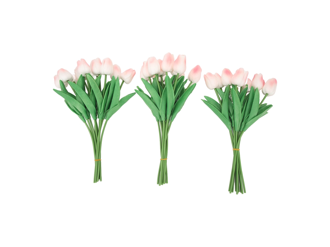 Baok - 30 piezas de tulipanes artificiales simulados en PU rosa melocotón para decoración del hogar, bodas y fiestas.