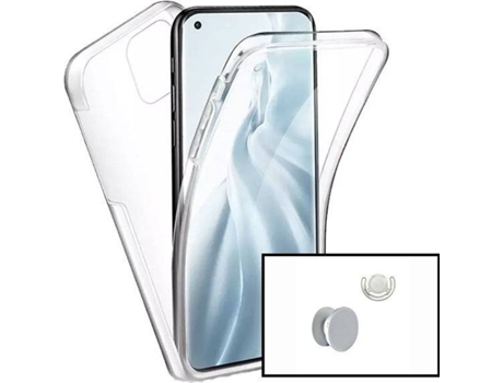 Carcasa + Soporte + Anillo de Soporte Xiaomi Poco M3 Pro PHONECARE 360° Impact Protection Transparente / Blanco