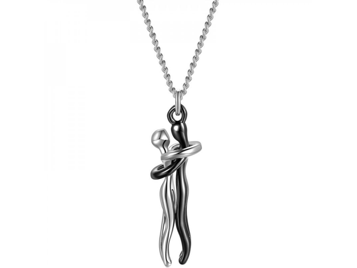 Collar De Colgante Pareja Abrazo Exquisito Moda Para Mujeres Joyería San Valentín Amor Bk1